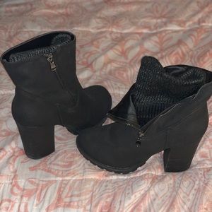 Black zip up booties!